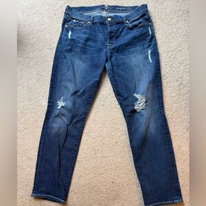 7 for all mankind Josefina skinny boyfriend sz 31 Women's Distressed Blue Jeans